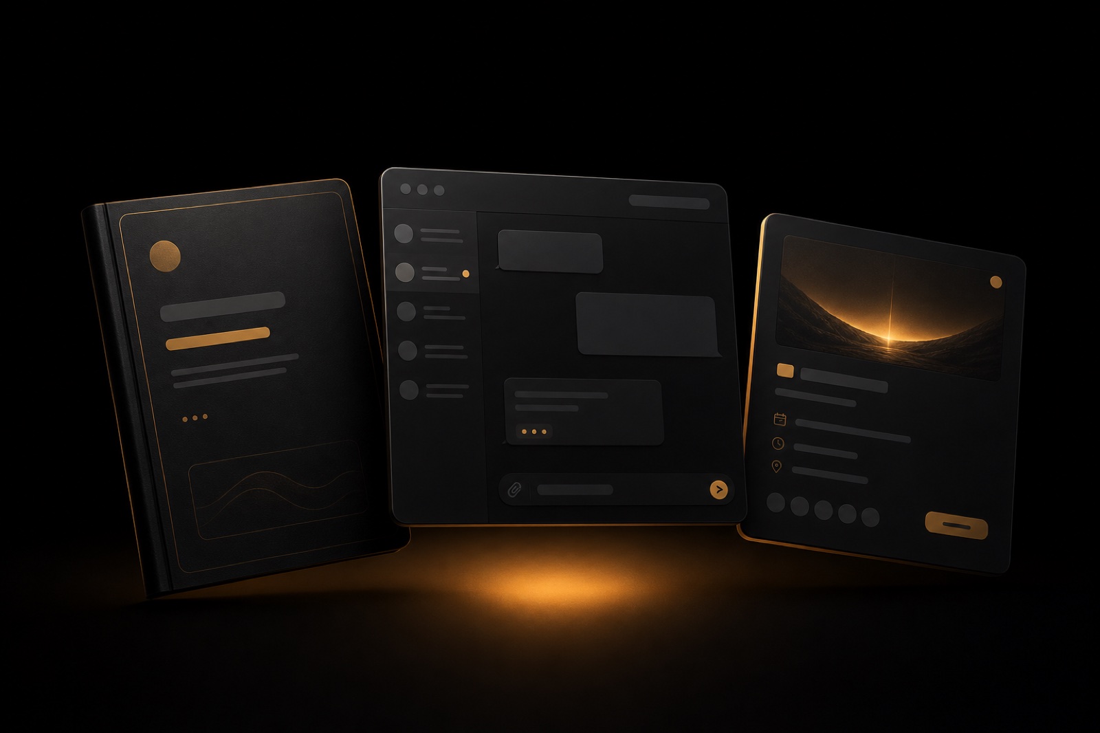 The three components of the system: the Build Guide, the Build Assistant GPT, and a Live Build Q&A session, arranged together with a warm amber glow.